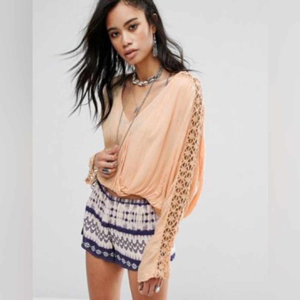Free People Orange Runaway Blouse — Size Small!!